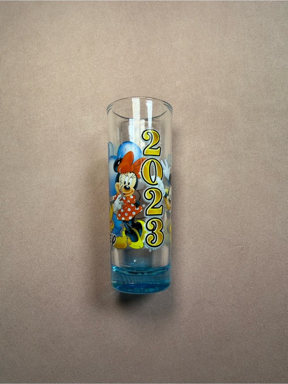 Disney 2023 Rare Mickey Minnie Donald Goofy Blue Base Character Shot Glass